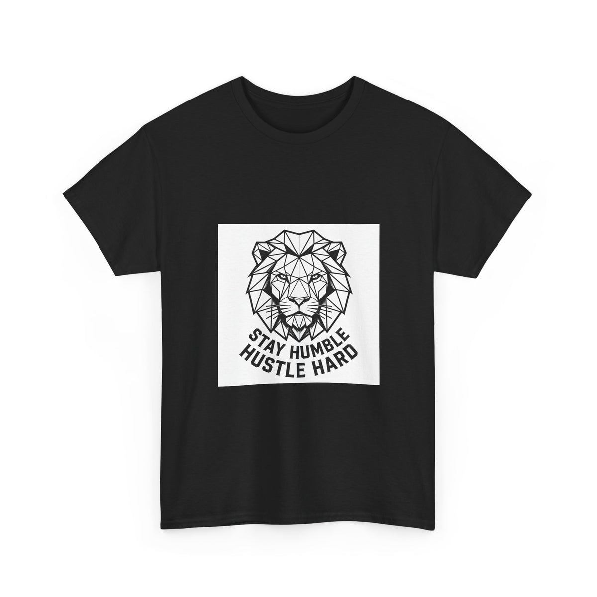 Stay Humble Hustle Hard Geometric Lion Tee