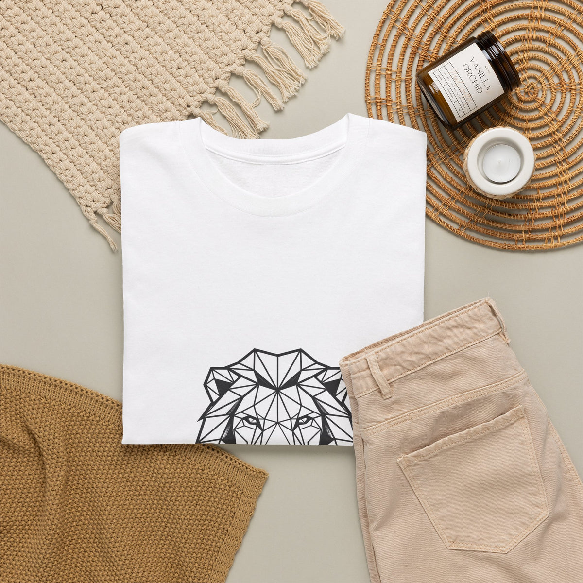 Stay Humble Hustle Hard Geometric Lion Tee