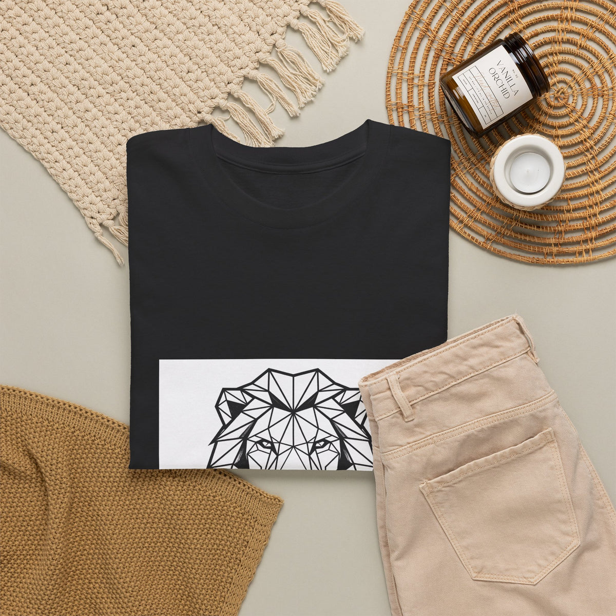 Stay Humble Hustle Hard Geometric Lion Tee