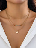 Minimalist Layered Necklace Set – Gold-Tone 3 Piece