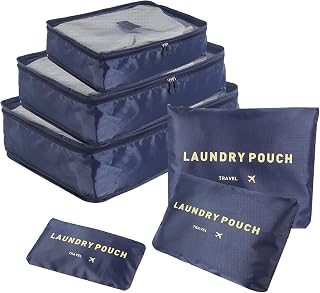6-Piece Waterproof Packing Cube Set – Travel Luggage Organizer Bags for Clothes