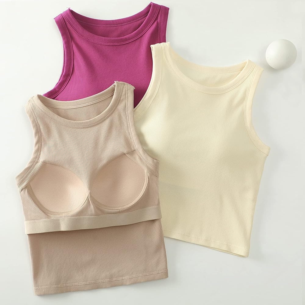 Seamless Tank Top with Built-In Bra – Comfort Shapewear Cami