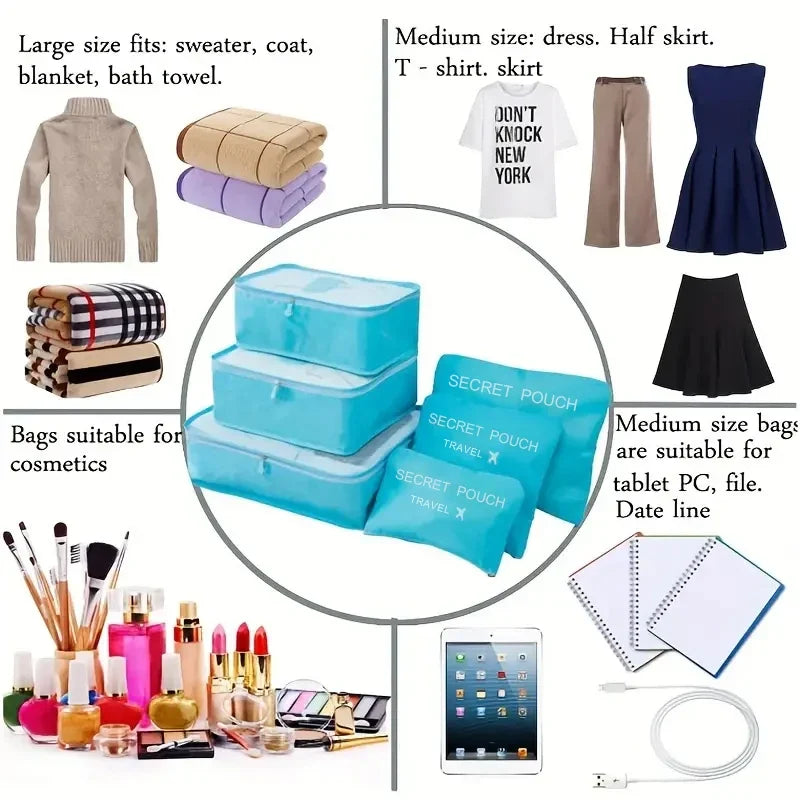 6-Piece Travel Packing Cube Set