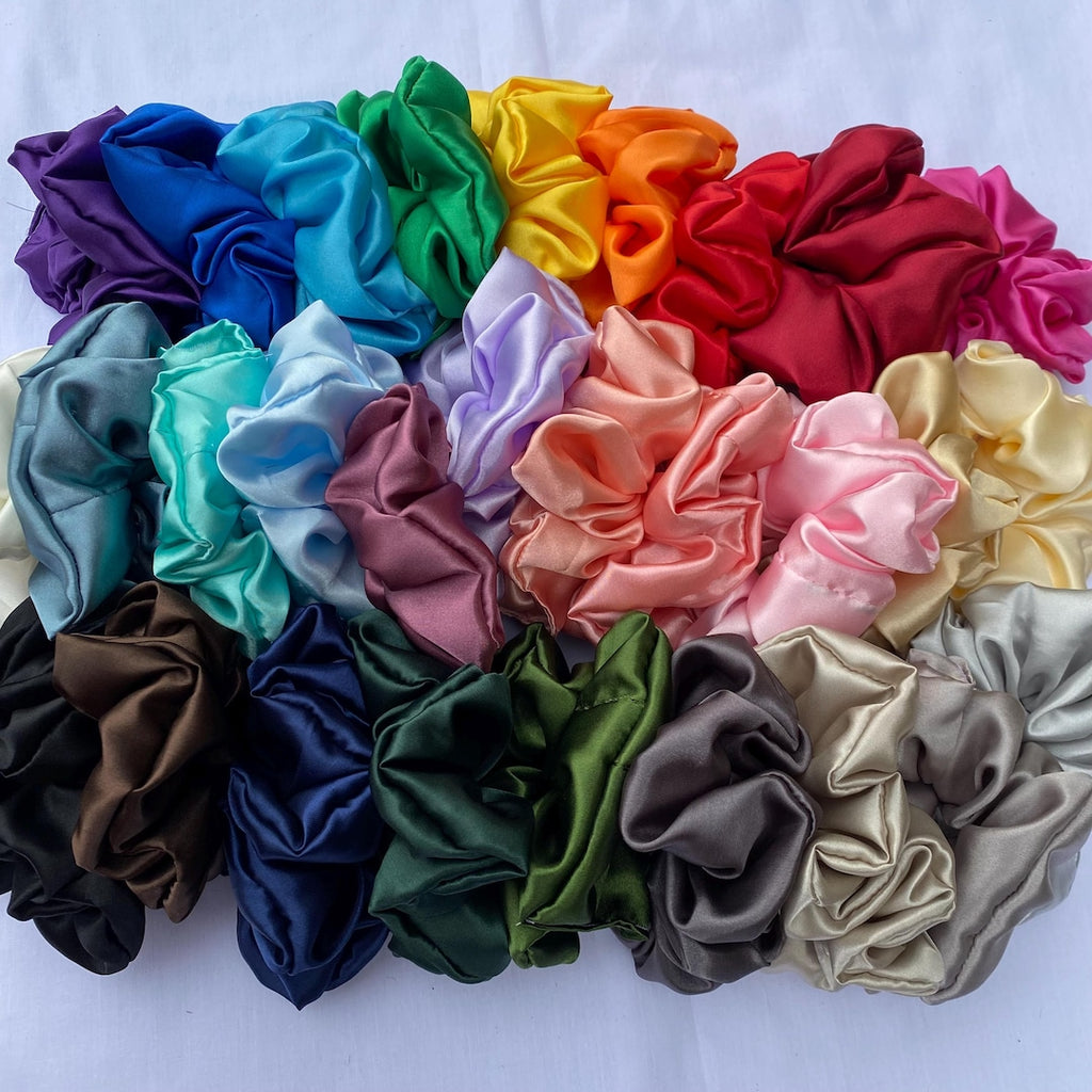 Satin Silk Scrunchies Set – 12 Pack Assorted Colors